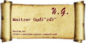 Waitzer Győző névjegykártya